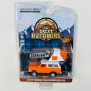 2022 Greenlight The Great Outdoors Series 2 1977 Dodge Ramcharger SE naranja Llantas de Goma con Accesorios de Camping