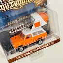 2022 Greenlight The Great Outdoors Series 2 1977 Dodge Ramcharger SE naranja Llantas de Goma con Accesorios de Camping