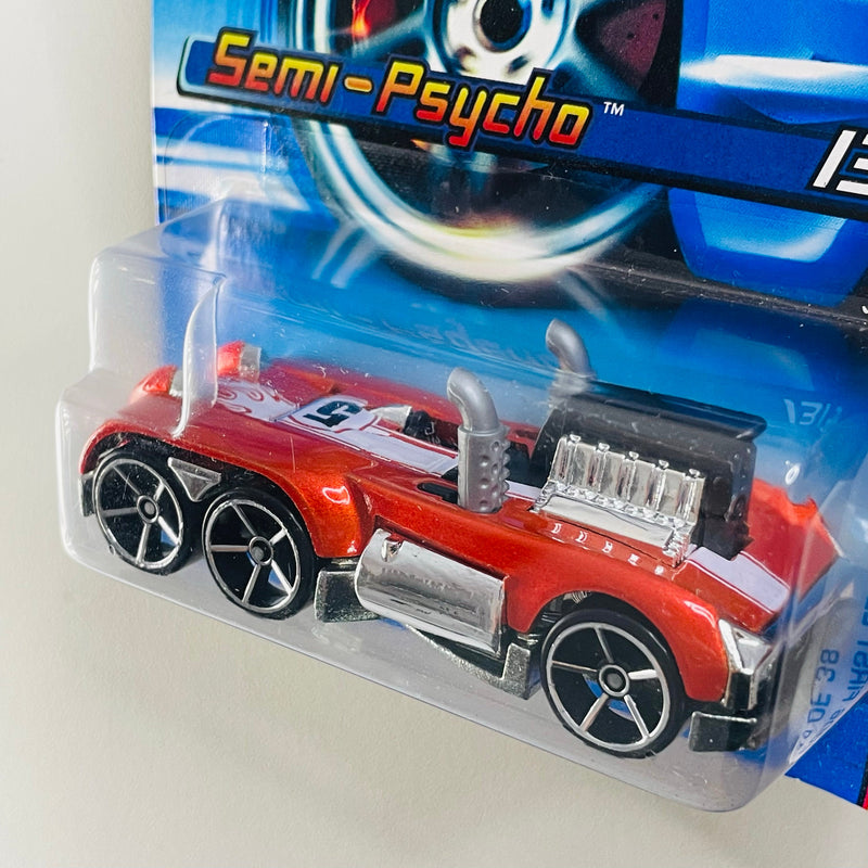 2006 Hot Wheels First Editions Semi-Psycho 013 naranja metálico base ZAMAC