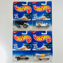 1996 Hot Wheels Silver Series II Colección Set de 4 - CAT Dump Truck, 40s Woodie Ford, 57 Chevy, Oscar Mayer Wienermobile