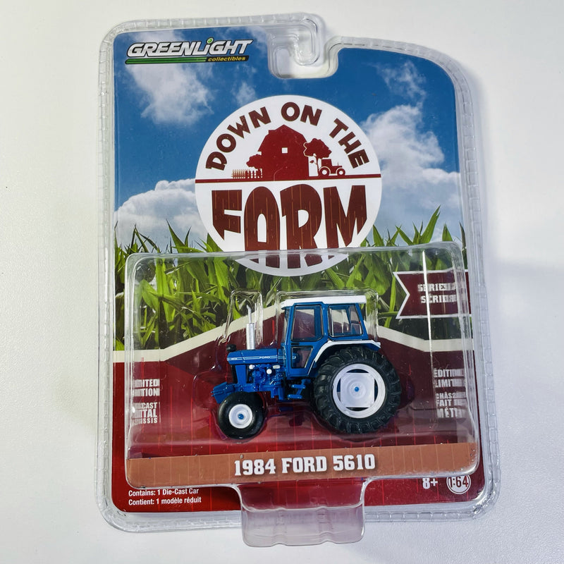 2018 Greenlight Down On The Farm Series 2 1984 Ford 5610 tractor azul Llantas de Goma