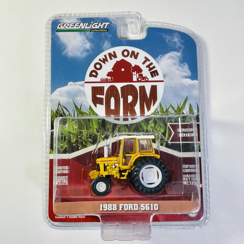 2018 Greenlight Down On The Farm Series 1 1988 Ford 5610 tractor amarillo Llantas de Goma