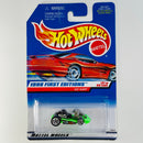 1998 Hot Wheels First Editions Go Kart negro con verde fluorescente 5SP variante Tarjeta Auto Rojo