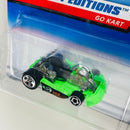1998 Hot Wheels First Editions Go Kart negro con verde fluorescente 5SP variante Tarjeta Auto Rojo