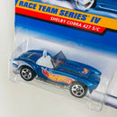 1998 Hot Wheels Race Team Series IV Shelby Cobra 427 S/C azul metálico 5SP base ZAMAC