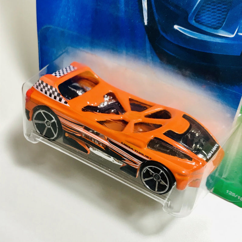 2007 Hot Wheels Treasure Hunts Mega Thrust Night Burner naranja OH5