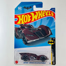 2022 Hot Wheels Batman Arkham Asylum Batmobile rojo metálico RA6 Tarjeta Internacional