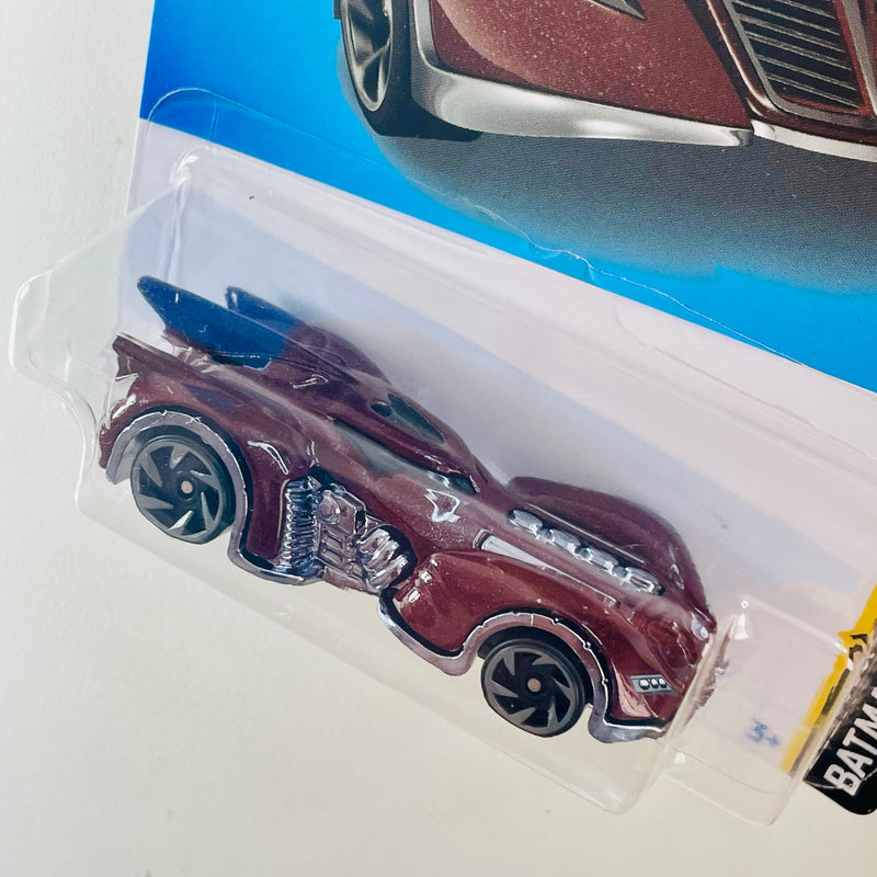2022 Hot Wheels Batman Arkham Asylum Batmobile rojo metálico RA6 Tarjeta Internacional