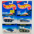 1996 Hot Wheels Space Series Colección Set de 4 - Radar Ranger, GM Lean Machine, Alien, Treadator