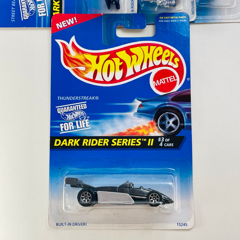 1996 Hot Wheels Dark Rider Series II Colección Set de 4 - Big Chill, Street Beast, Thunderstreak, Power Pistons