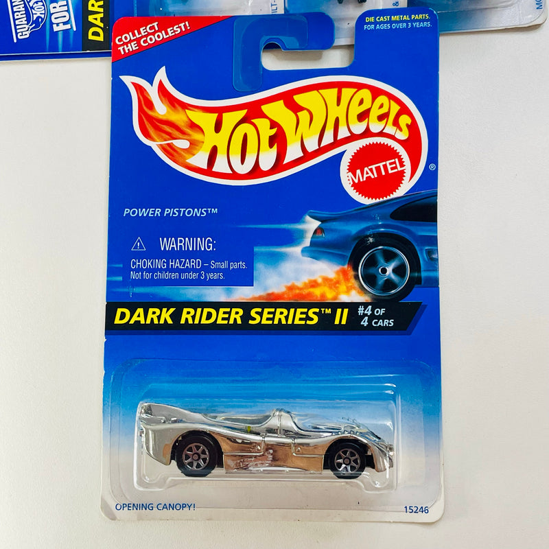 1996 Hot Wheels Dark Rider Series II Colección Set de 4 - Big Chill, Street Beast, Thunderstreak, Power Pistons