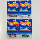 1997 Hot Wheels Biff! Bam! Boom! Series Colección Set de 4 - Mini Truck, Limozeen, Range Rover, Volkswagen VW Bug