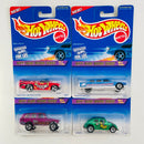 1997 Hot Wheels Biff! Bam! Boom! Series Colección Set de 4 - Mini Truck, Limozeen, Range Rover, Volkswagen VW Bug
