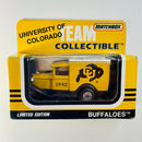 1991 Matchbox NFL Team Collectible Limited Edition University of Colorado Buffaloes Model A Ford Van amarillo