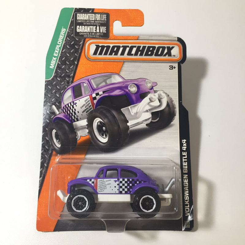 2015 Matchbox MBX Explorers Volkswagen Beetle 4x4 morado