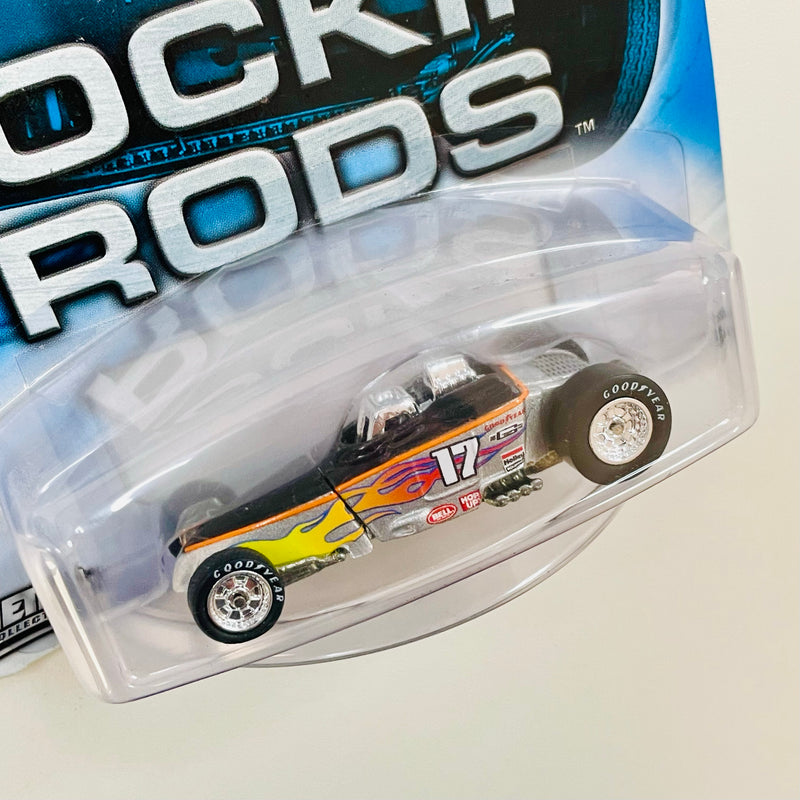 2004 Hot Wheels Auto Affinity Rockin' Rods Tire Fryer plata Llantas de Goma RR