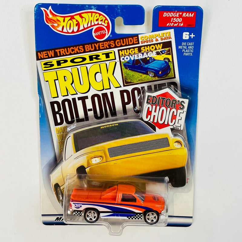 2000 Hot Wheels Editor's Choice Target Exclusive Dodge Ram 1500 naranja con blanco PC5