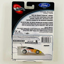 2003 Hot Wheels 100% Preferred Ford Series Mercury Cougar blanco con flamas Llantas de Goma RR