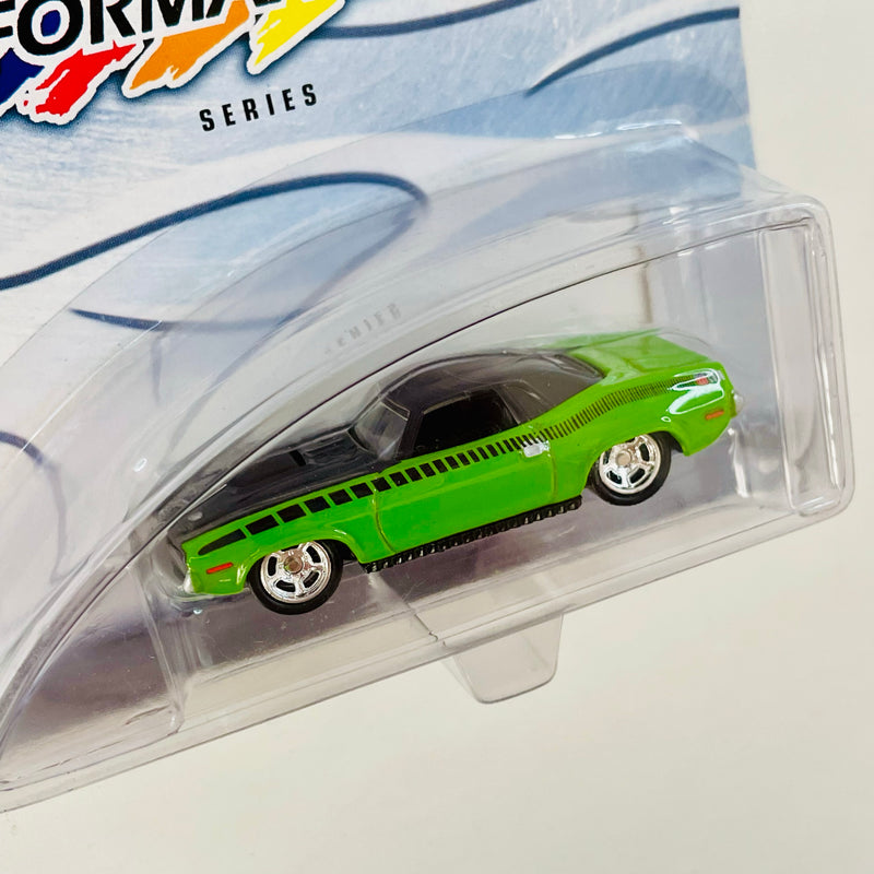 2003 Hot Wheels 100% Preferred Mopar Performance Parts 70 Plymouth Barracuda verde Llantas de Goma RR