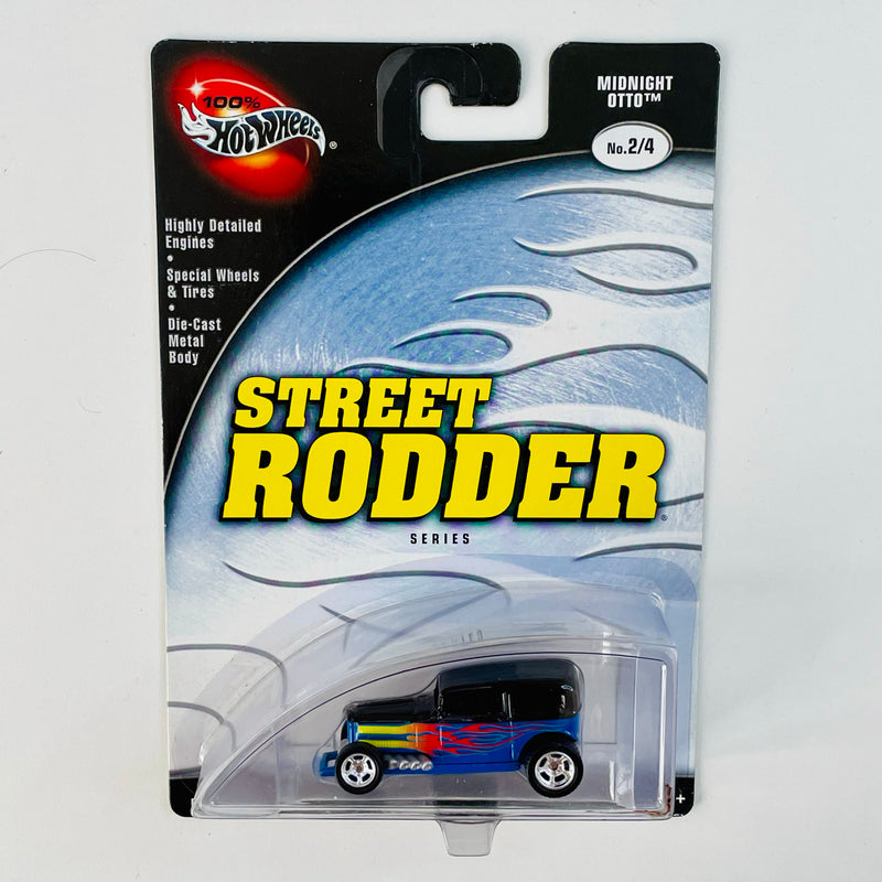 2003 Hot Wheels 100% Preferred Street Rodder Midnight Otto 1932 Ford Sedan azul Llantas de Goma RR
