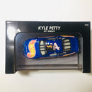 1998 Hot Wheels Pro Racing NASCAR Kyle Petty 44 Hot Wheels Pontiac Grand Prix azul con Llantas de Goma en Case Acrílico