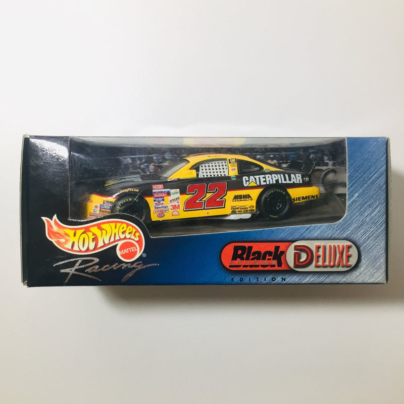 1999 Hot Wheels Racing Black Chrome Deluxe NASCAR Ward Burton 22 Caterpillar Pontiac amarillo