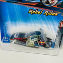 2005 Hot Wheels Rebel Rides Scorchin' Scooter negro MC3 base ZAMAC
