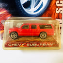 2004 Hot Wheels Whips Team Baurtwell Chevy Suburban rojo Llantas de Goma RR
