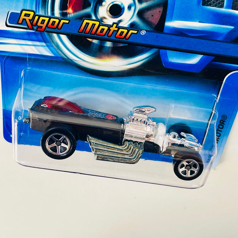 2005 Hot Wheels Rigor Motor 138 negro 5SP base ZAMAC