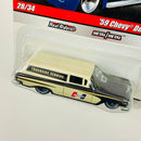 2010 Hot Wheels Slick Rides Toy R Us Exclusive 59 Chevy Delivery beige Llantas de Goma RR base ZAMAC