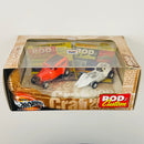 2001 Hot Wheels Collectibles 100% Rod & Custom Magazine Set de 2 con Llantas de Goma RR - 32 Ford Sedan Orange Crate, Manta Ray