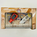 2001 Hot Wheels Collectibles 100% Rod & Custom Magazine Set de 2 con Llantas de Goma RR - 32 Ford Sedan Orange Crate, Manta Ray
