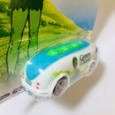 2013 Hot Wheels Pop Culture General Mills Green Giant Haulin' Gas blanco Llantas de Goma RR base ZAMAC