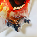 2013 Hot Wheels Pop Culture Disney The Muppets Animal Midnight Otto naranja Llantas de Goma RR redline base ZAMAC
