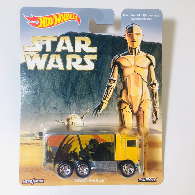 2016 Hot Wheels Star Wars C-3PO Tatooine Scene Hiway Hauler amarillo Llantas de Goma RR