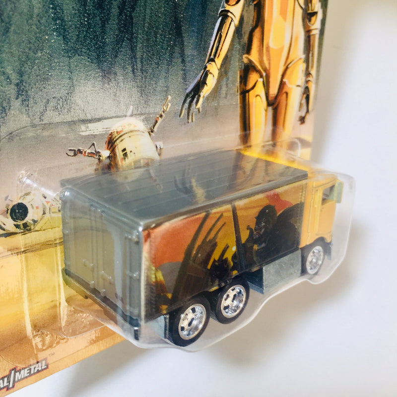 2016 Hot Wheels Star Wars C-3PO Tatooine Scene Hiway Hauler amarillo Llantas de Goma RR