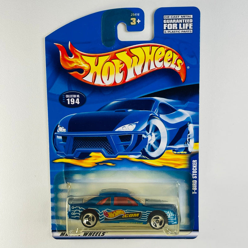 2000 Hot Wheels Ford T-Bird Stocker 194 azul metálico 3SP