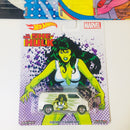 2017 Hot Wheels Women of Marvel Colección Set de 5 con Llantas de Goma RR base ZAMAC - Bread Box, Combat Medic, Custom 77 Dodge Van, Quick D-Livery, Volkswagen T1 Panel