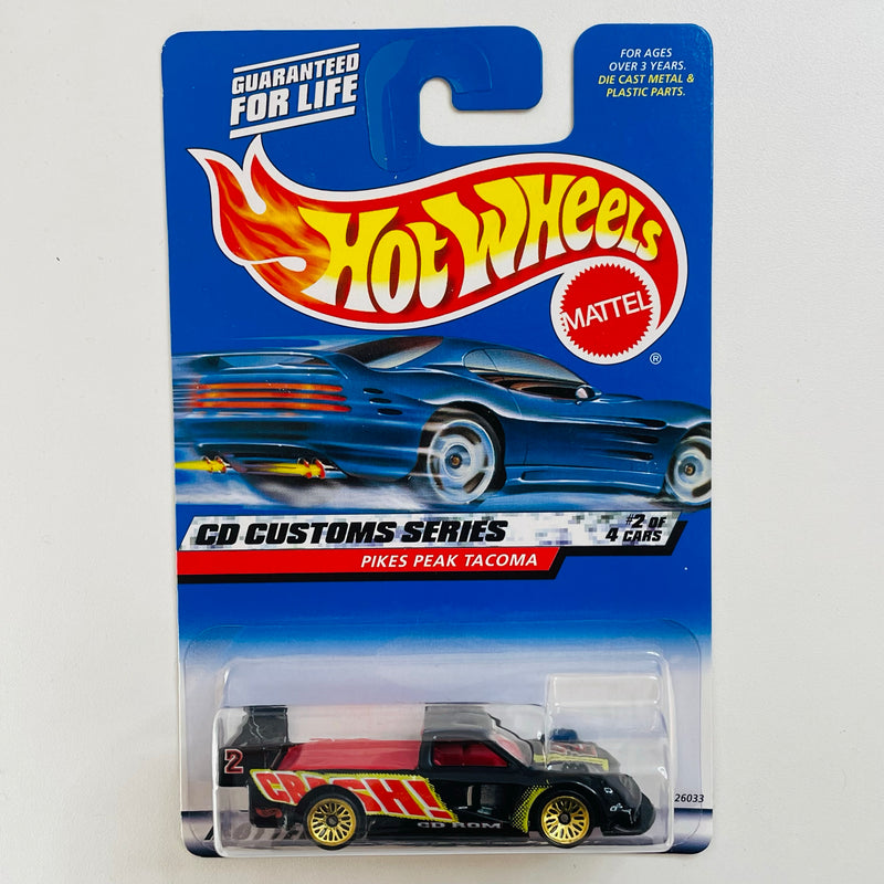 2000 Hot Wheels CD Customs Series Pikes Peak Tacoma Toyota negro LW