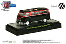 2015 M2 Machines Auto-Thentics Limited Edition 1959 VW Volkswagen Microbus Deluxe USA Model VW03 negro con rojo Llantas de Goma