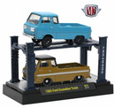 2022 M2 Machines Ford Mercury Les Pickup Ford Et Mercury 1965 2 Pack Set de 2 - 1956 Ford Econoline Truck R23 dorado y celeste Llantas de Goma RR