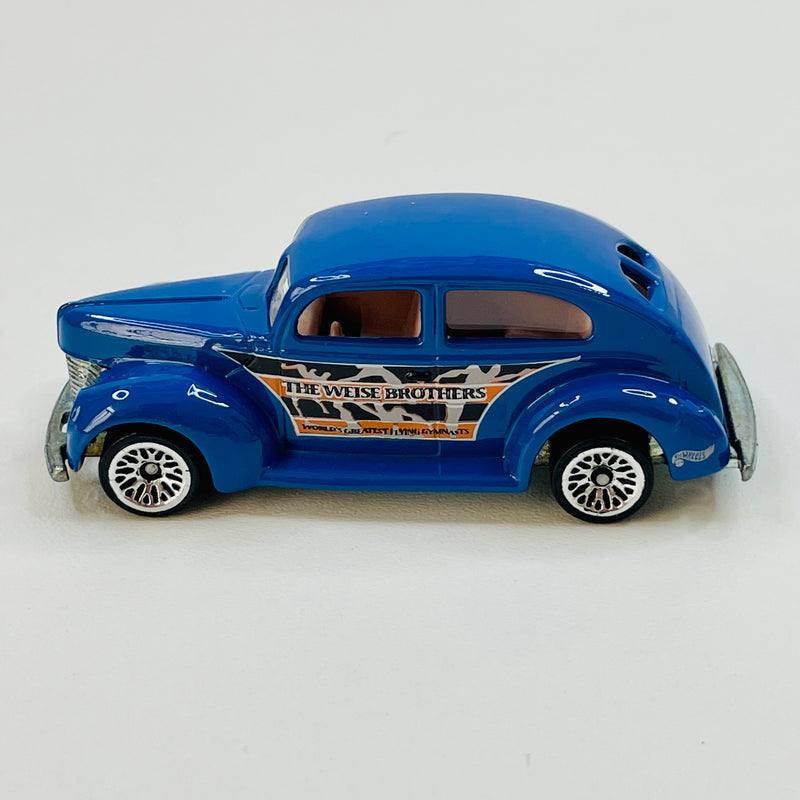2000 Hot Wheels Circus on Wheels Series Fat Fendered 40 Ford azul LW base ZAMAC - Loose