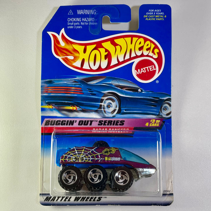 1999 Hot Wheels Buggin' Out Series Radar Ranger morado metálico SB base ZAMAC