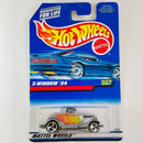 1998 Hot Wheels 34 Ford 3-Window 257 plata metálico 3SP base ZAMAC