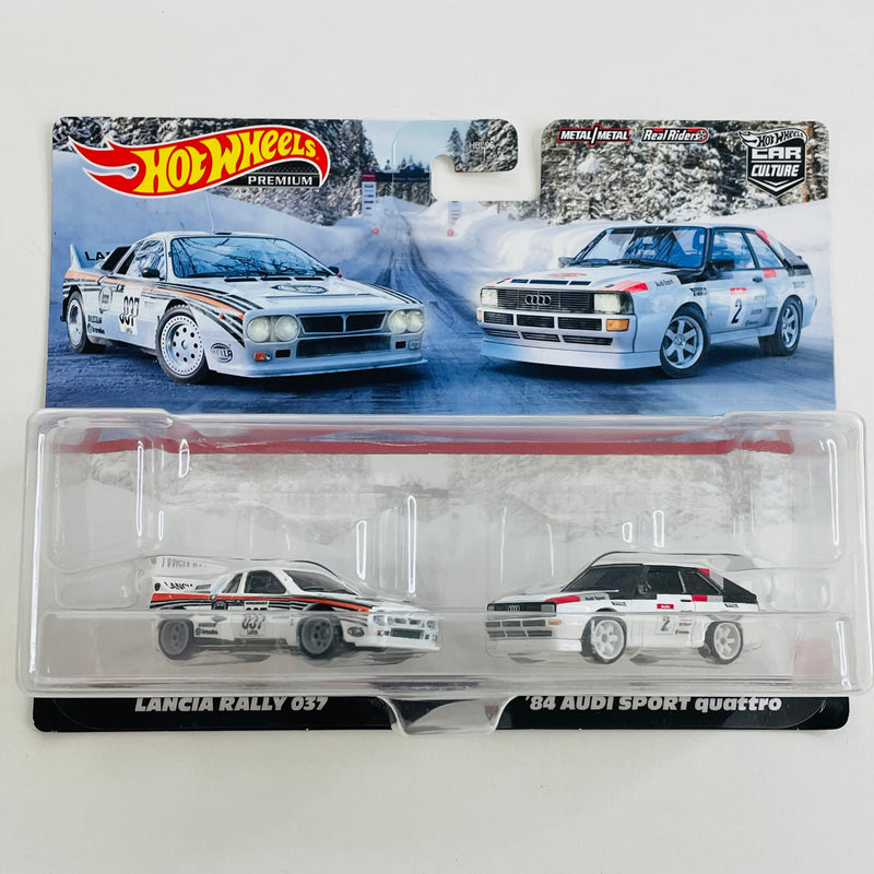 2022 Hot Wheels Premium Car Culture Group B 2 Pack Set de 2 con Llantas de Goma RR - Lancia Rally 037, 84 Audi Sport Quattro