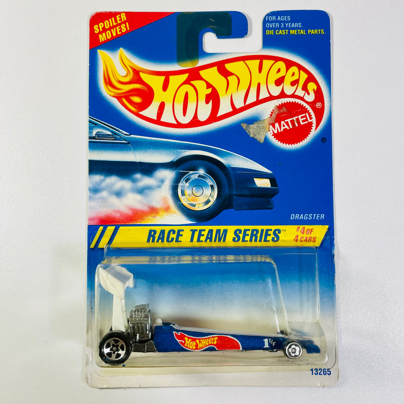 1995 Hot Wheels Race Team Series Dragster azul 5SP base ZAMAC