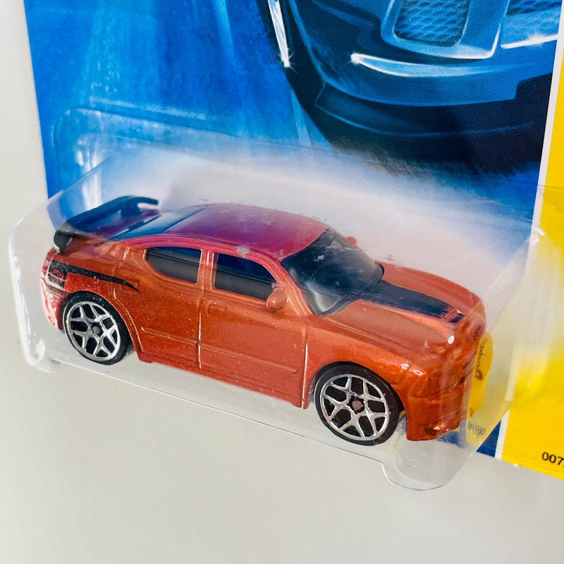2007 Hot Wheels New Models Dodge Charger SRT8 naranja metálico Y5 con Alerón Negro