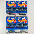 2000 Hot Wheels Speed Blaster Series Colección Set de 4 - Firebird Funny Car, At-A-Tude, Mustang Cobra, Shelby Cobra 427 S/C