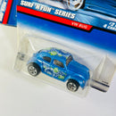 1999 Hot Wheels Surf n Fun Series Colección Set de 4 - 40s Woodie Ford, VW Bug, 55 Chevy, Chevy Nomad
