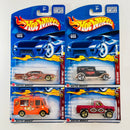 2002 Hot Wheels Wild Frontier Series Colección Set de 4 - 59 Chevy Impala, 32 Ford Delivery, Ice Cream Truck, Power Plower Bywayman